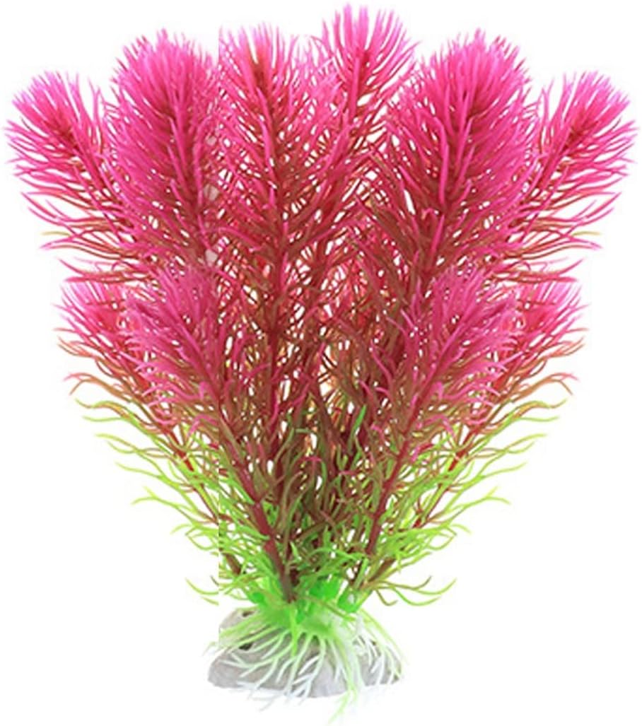 Artificial Underwater Landscape Plants Realistic Aquarium Green Water Weeds Grass Flower Fish Tank Viewing Decor(D)