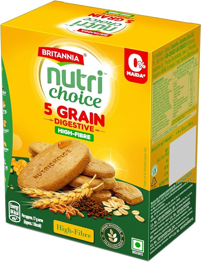 Truecart NutriChoice Digestives 5 Grain, 200 g (pack of 3) (B0D33RDD6K) Amazon Price History, Amazon Price Tracker