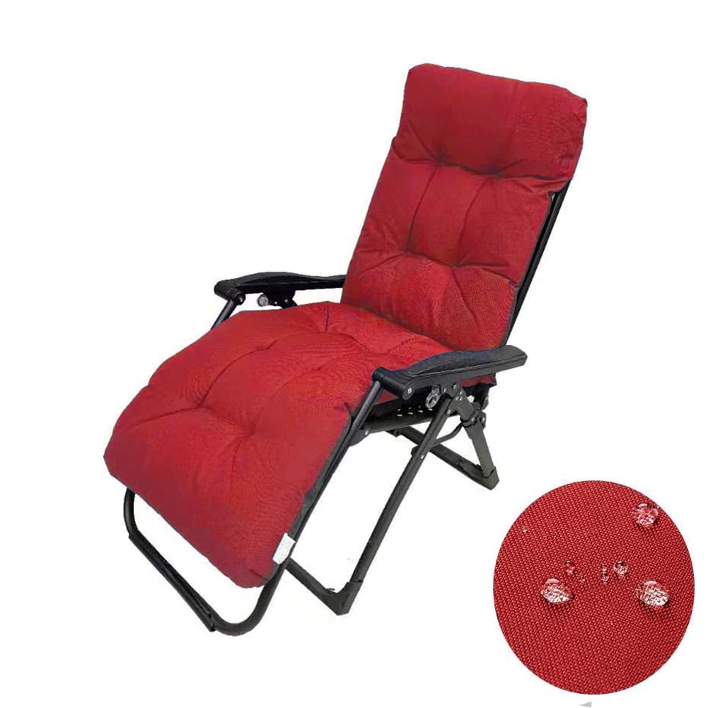 Chaise Lounge Chair Cushions 65inch Long Bench Cushion for Outdoor Furniture,Outdoor Padded Recliner Chair Cushion Non-Slip Back Elastic Sleeve (Red)