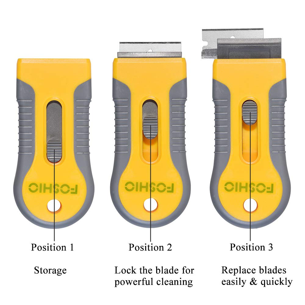 FOSHIO Plastic Retractable Razor Blade Scraper for Glass Adhesive