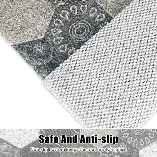 Image of Large Shower Mat Non Slip, 36x36 Inch Shower Floor Mat with Drain Hole in Middle, Super Soft and Comfortable PVC Loofah Massage Bath Mat for Shower, Anti Slip Shower Stall Mat, Quick Drying