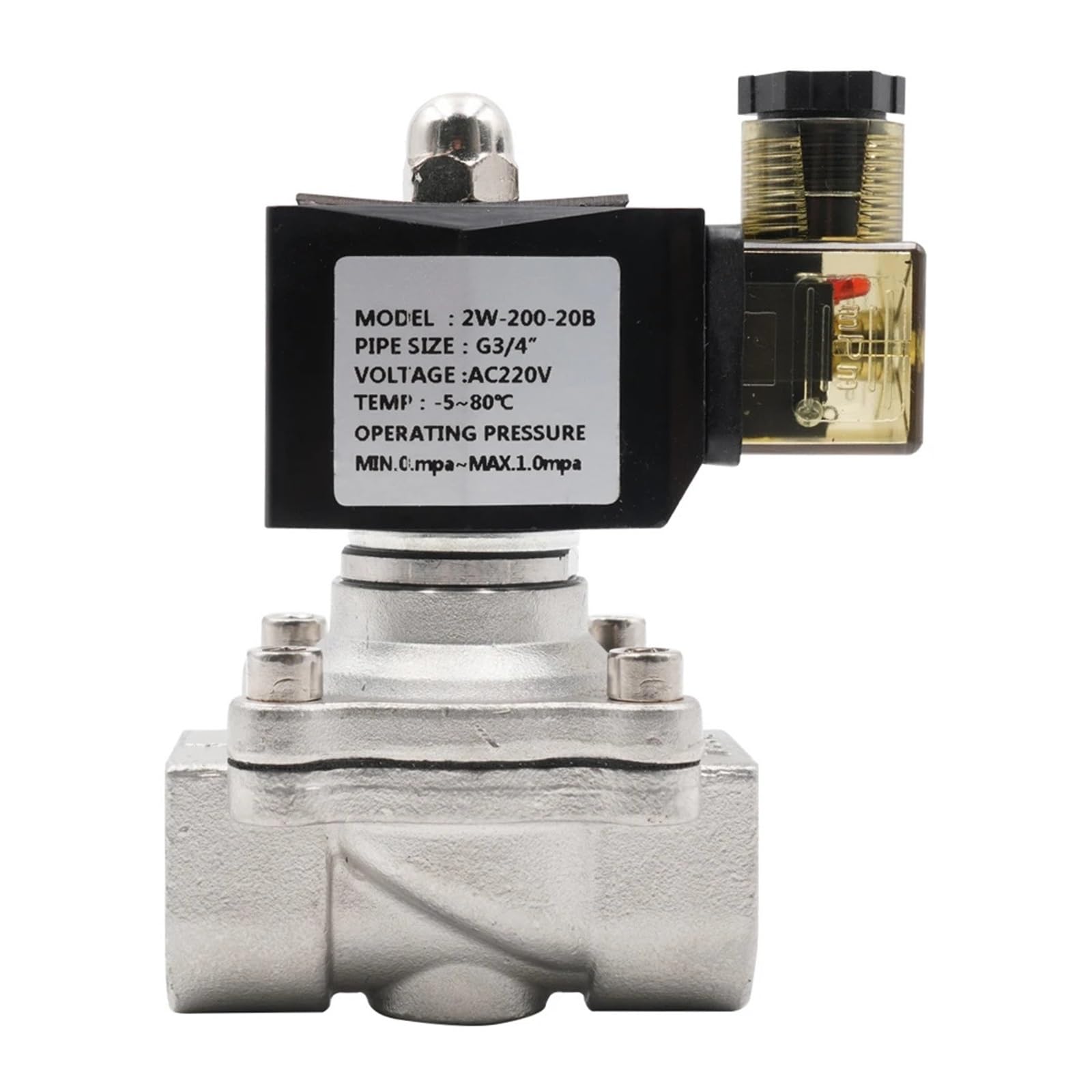 Électrovanne eau et huile résistant à l'humidité pour stopper les fuites en AC 380V