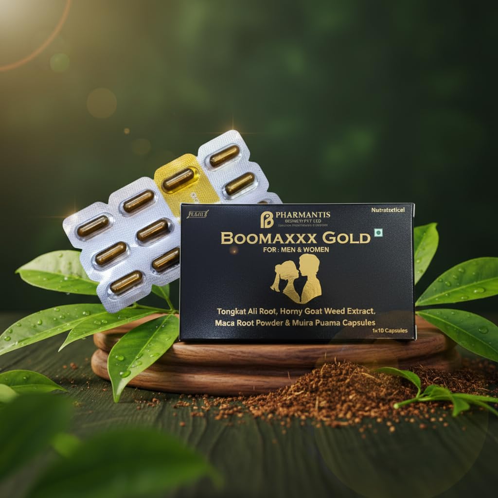 Boomaxxx Gold Herbal Capsules for Men & Women | With Tongkat Ali, Maca Root, Horny Goat Weed & Muira Puama | Daily Vitality & Wellness Support | 10 Capsules — Amazon image 2
