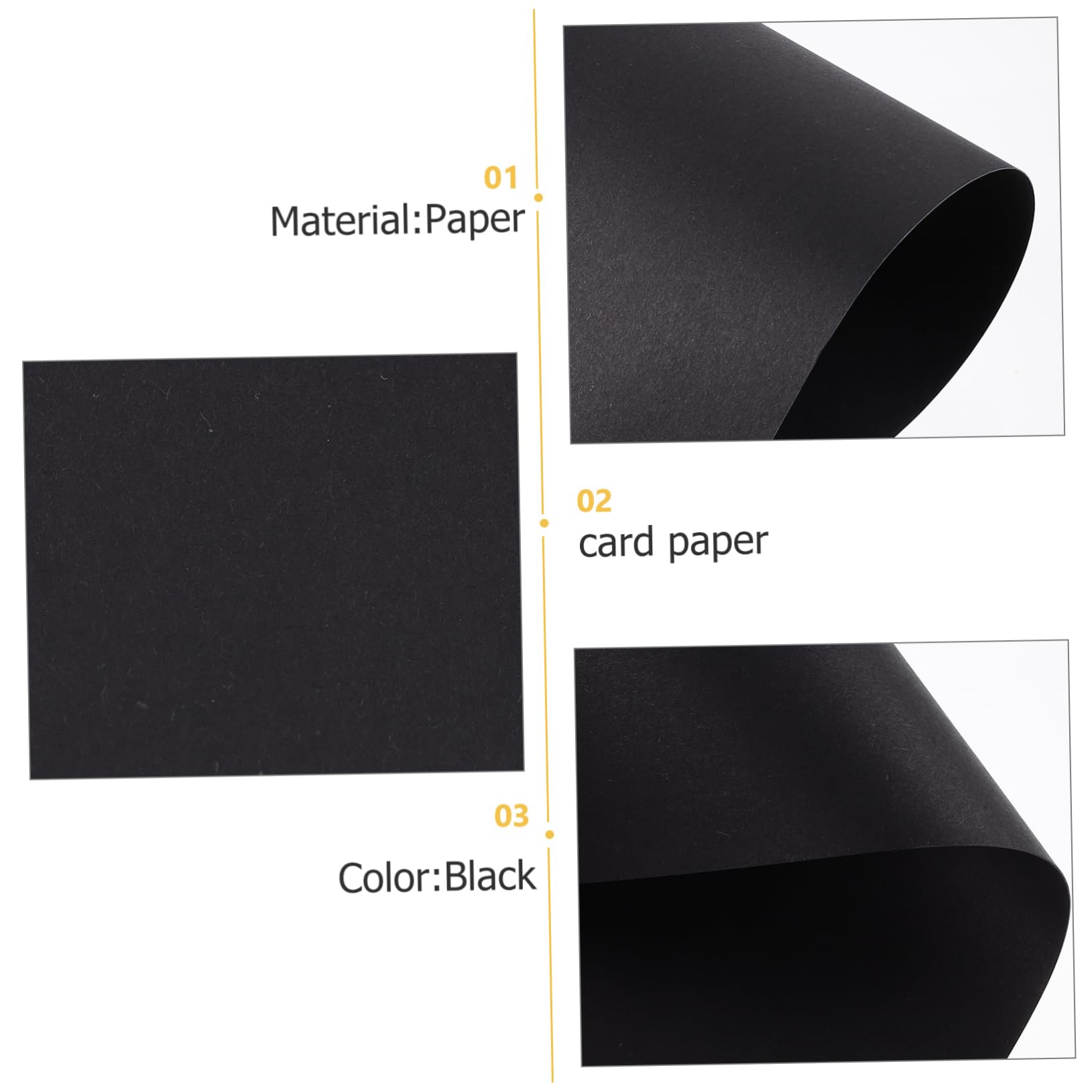 Ciieeo 100pièces Papier Cartonné Noir Pour Créations Artistiques Artisanales Papiers Impression Vierges Pour Loisirs Créatifs Et Bricolage