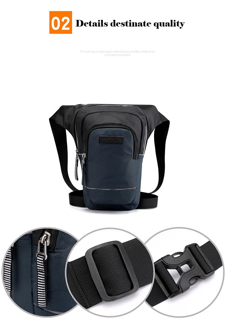 Bagaglia per le gambe di moto regolabile Tempo libero Sport all'aria aperta Gamba Coscia Zaino Uomo Equitazione Marsupio Marsupio Notte Riflettente Petto Borse a tracolla Marsupio(Grey)