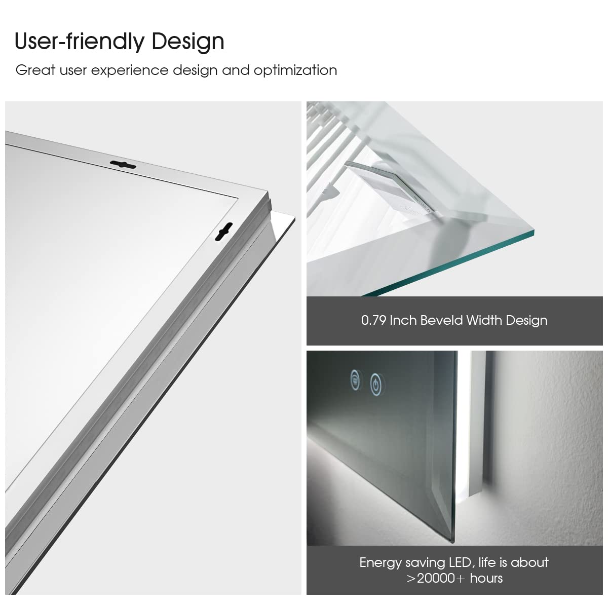 IOWVOE 24 x 32 Inch LED Backlit Mirror Bathroom Vanity Wall Mounted Anti-Fog Dimmable Makeup Memory Mirror 6400K with Touch Switch (Vertical/Horizontal)