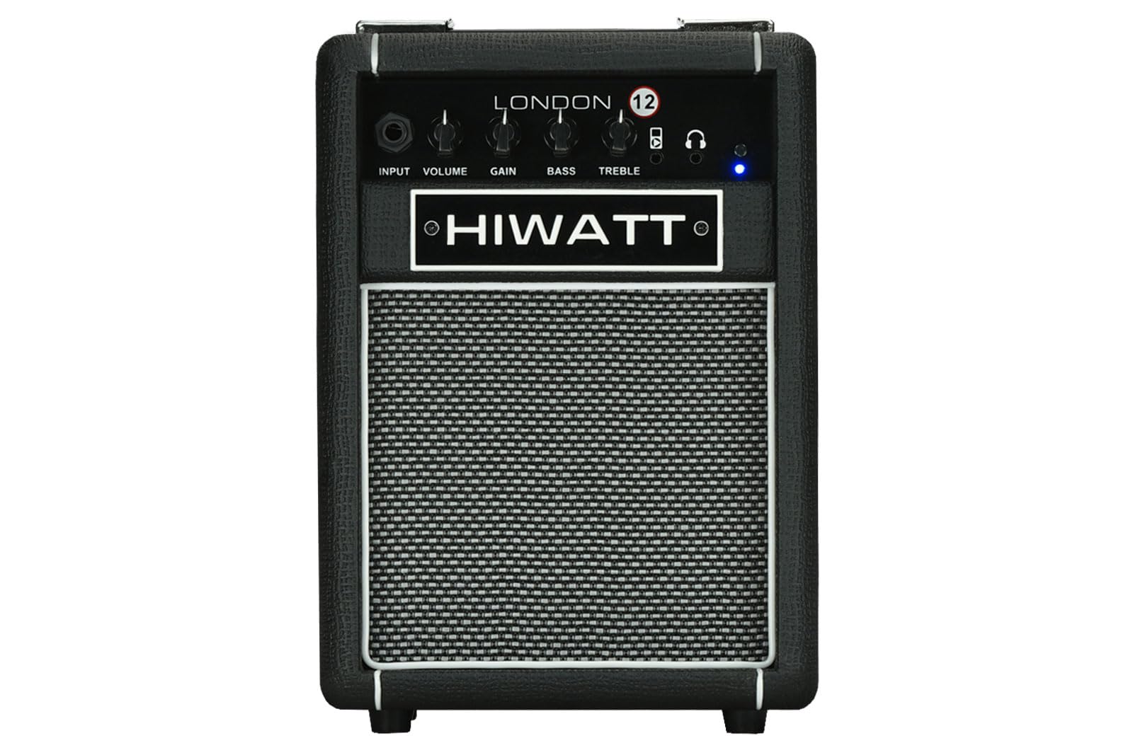 HIWATT - London 12 Gitarren-Combo-Verstärker 12 W, 1 Kanal, Bluetooth, 3,5-mm-Kopfhörerausgang, AUX-Eingang, Volume-, Gain-, Höhen- und Bassregler, Netzteil im Lieferumfang enthalten, Farbe Schwarz