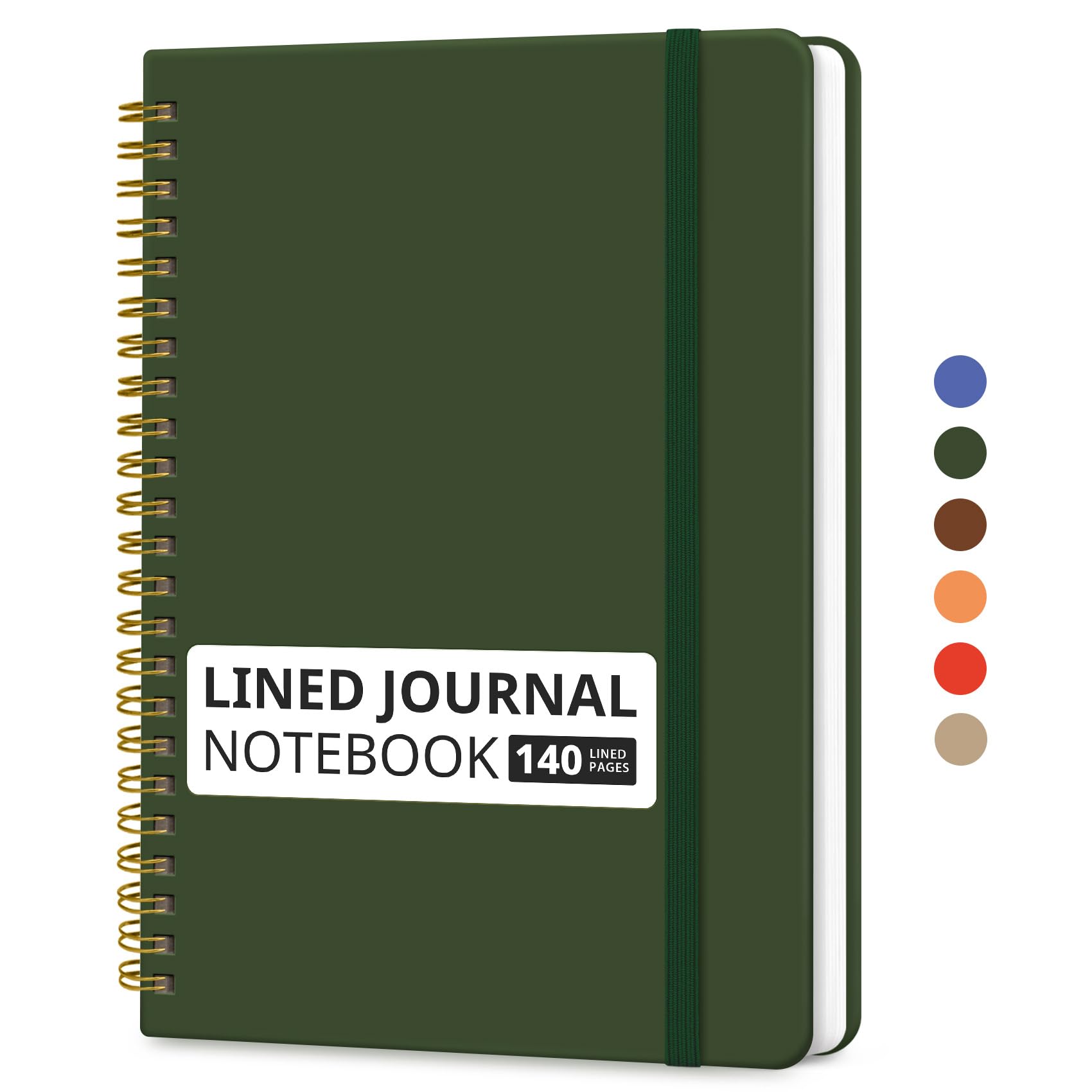 Taja Lined Spiral Journal Notebook A5 (5.7" x 7.9") | College Ruled Hardcover for Work & Note Taking - main product image