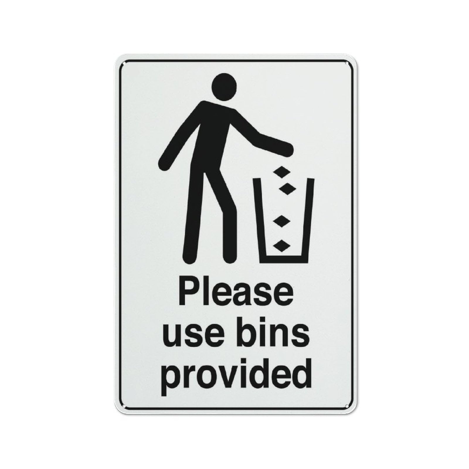 peiyeety Please Use Bins Provide Symbol Sign Outdoor Metal Sign - 12x16 Inches Metal Signs for Business, Workplace, Office, Home, Delivery Signs, Road Signs, Garden Signs