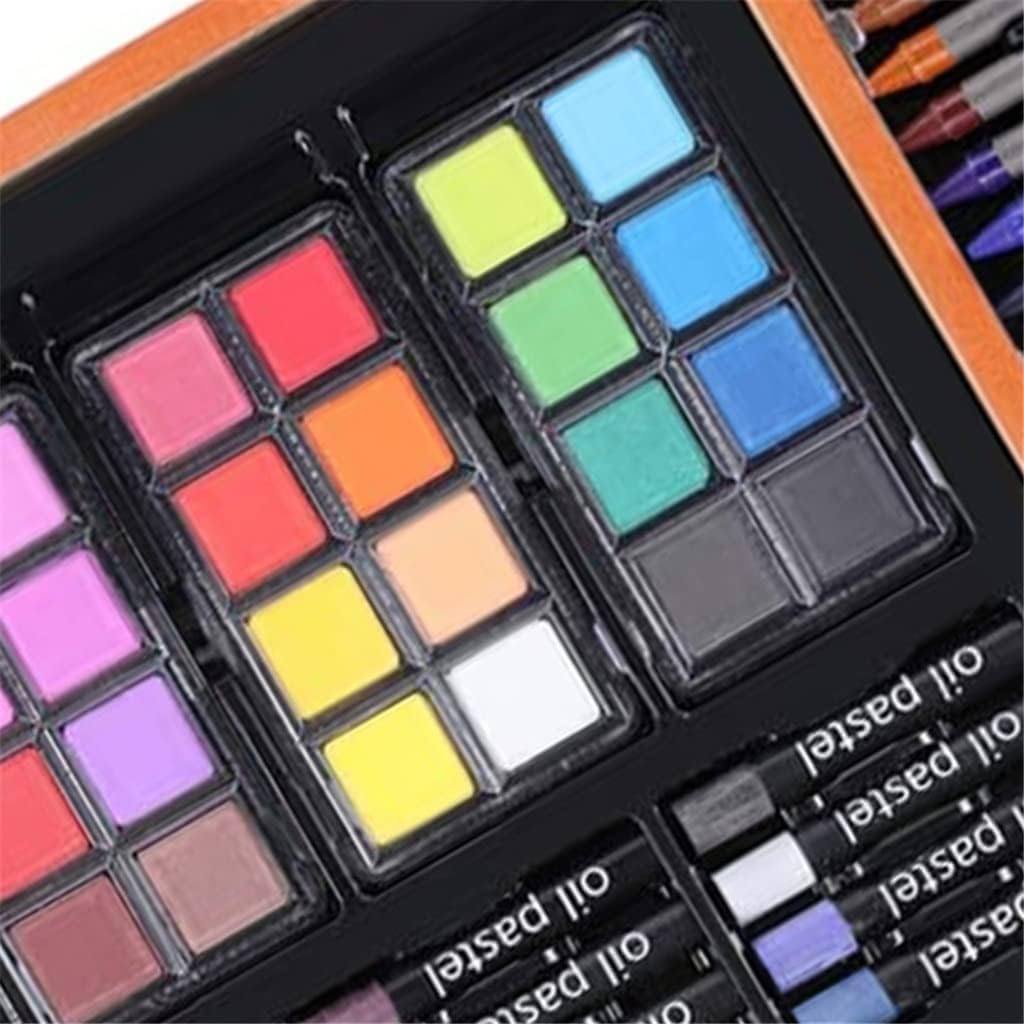 JSEIAJB 142pcs/set Artist Drawing Kit Colored Pencil Crayon Oil Pastel Paint Brush