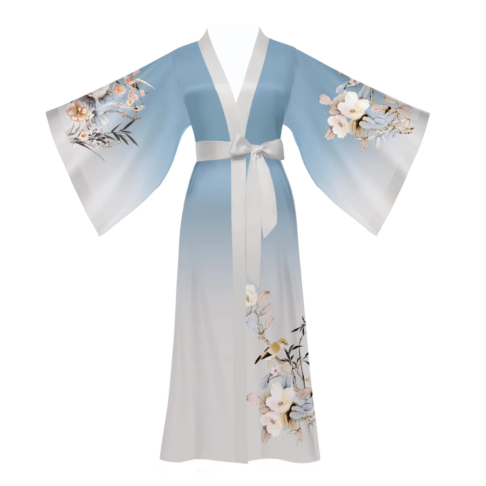 Yemmert Kimono Donna Vestaglia Kimono Vestaglia Lungo Donna Raso Pigiama Kimono Donna