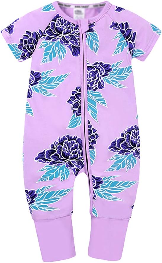 3 Pigiamini Neonato In Cotone - Tutine Con Cerniera A Piedini, 0-3 Mesi - Foto 2