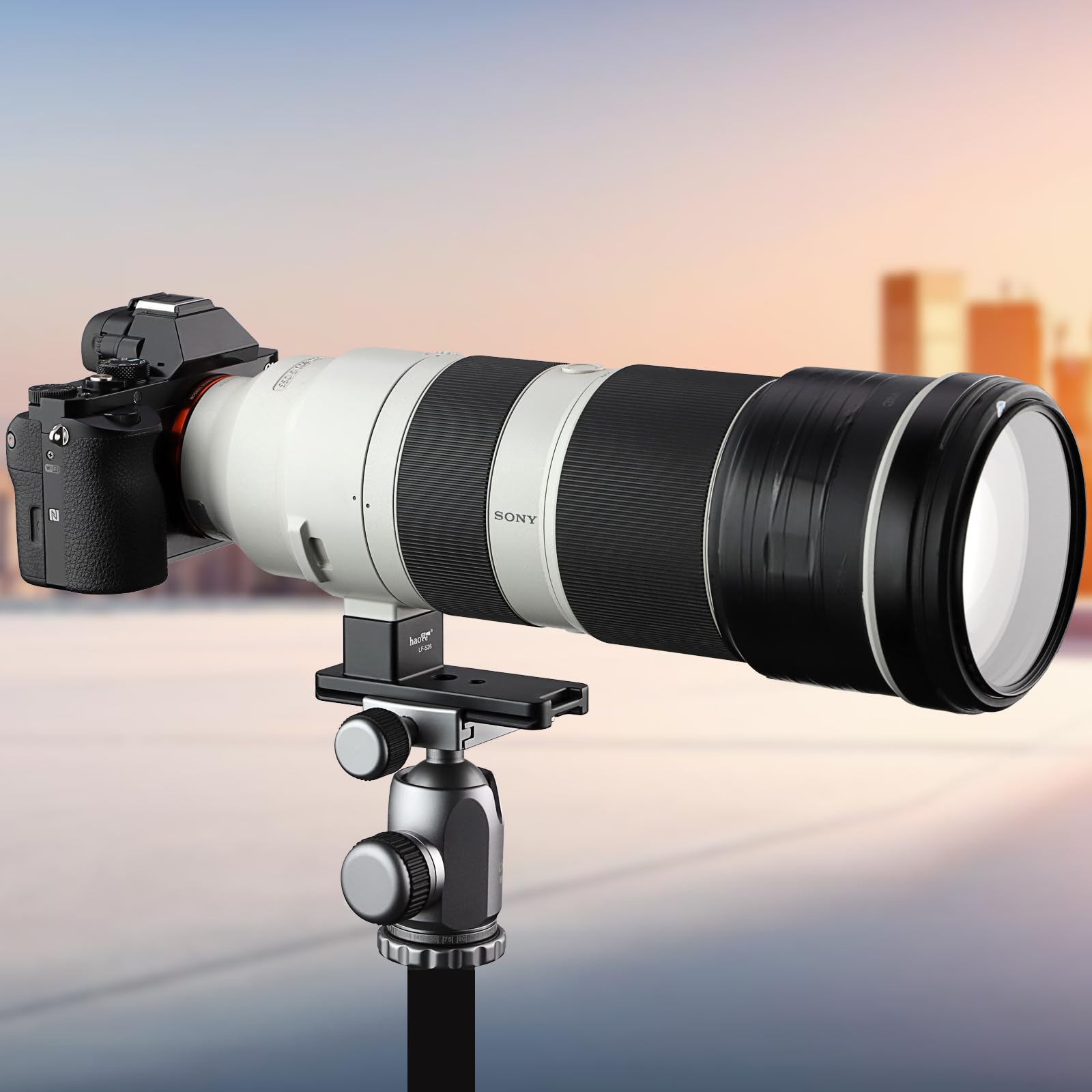 Haoge LF-S26 - Piedino di ricambio per lenti Sony FE 200-600 mm f/5.6-6.3 G OSS SEL200600G con piastra a sgancio rapido integrata Arca Swiss