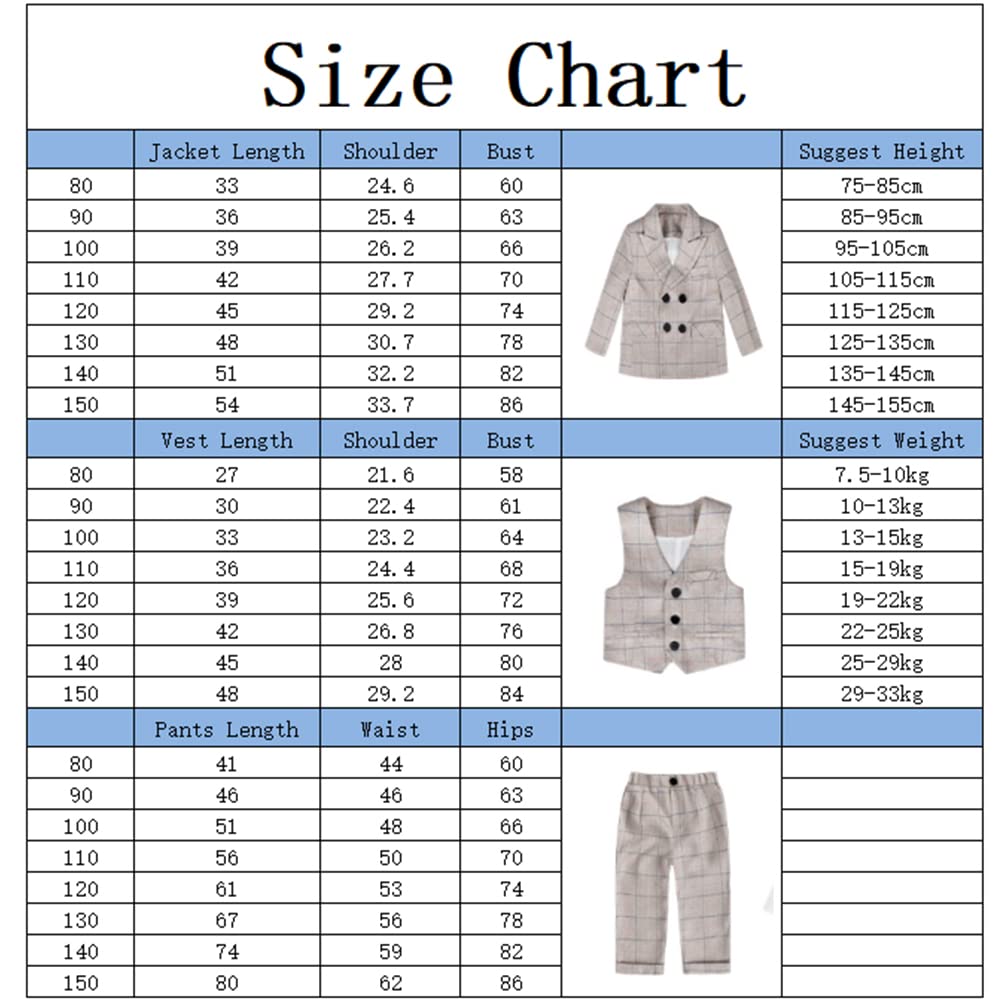 GUOCU Bambini Completo Formale 4/5/6 Pezzi Gentiluomo Tuta Matrimonio Smoking Suit Abiti da Battesimo para Bambino,Tinta Unita Elegante Abito da Cerimonia Ragazzo Blazer Doppiopetto e Pantaloni