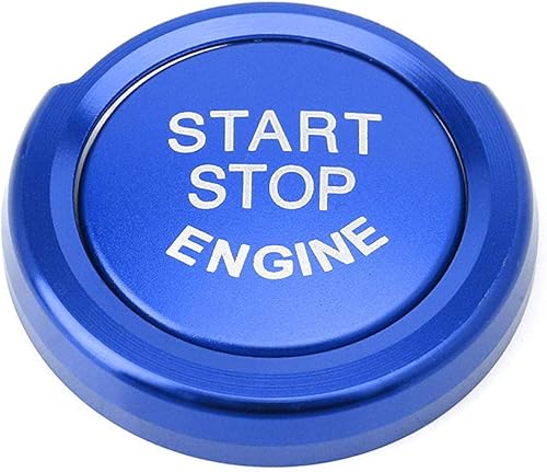Miniatura 9 de iJDMTOY Juego de botón de arranque de motor sin llave de aluminio anodizado azul con anillo circundante compatible con BMW 2 3 4 Series X1 (F22 F30