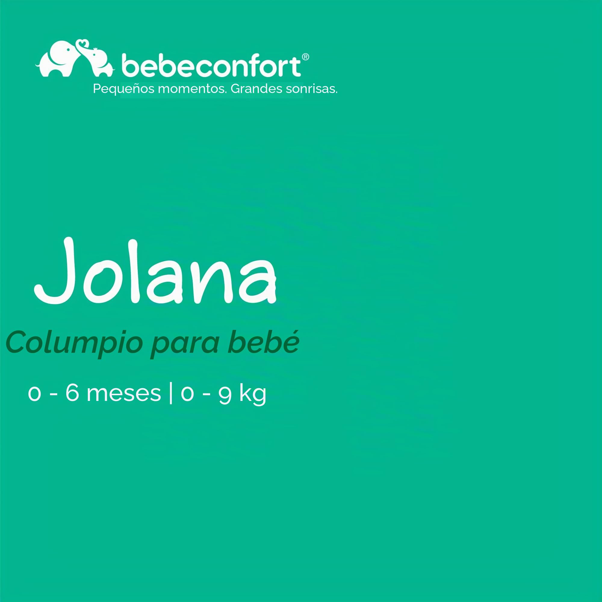 Bebeconfort Jolana - Columpio eléctrico para bebé, 0-6 meses (9 kg), detección automática de movimiento, 12 canciones de hollín, 5 sonidos naturales, respaldo ajustable, 2 posiciones reclinables