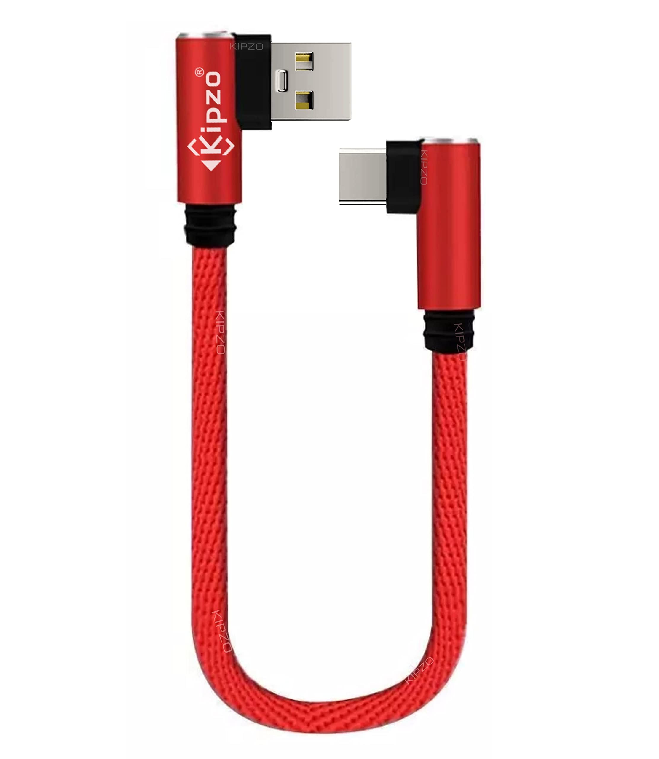 KIPZO® Red l shape 90 degree Short Usb Cable type C Cable Fast Charging Type C short cable fast charging small Nylon braided cord wire 25cm for power bank smart phone android Galaxy (B0BPYQ14WF) Amazon Price History, Amazon Price Tracker