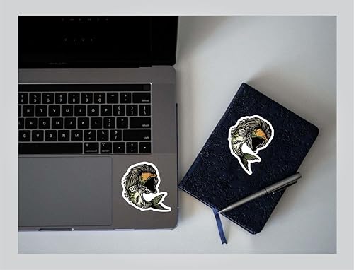 Miniatura 9 de Pegatina de salmonete de bajo, vinilo de pesca, impermeable, para coche, laptop, pared, ventana, parachoques