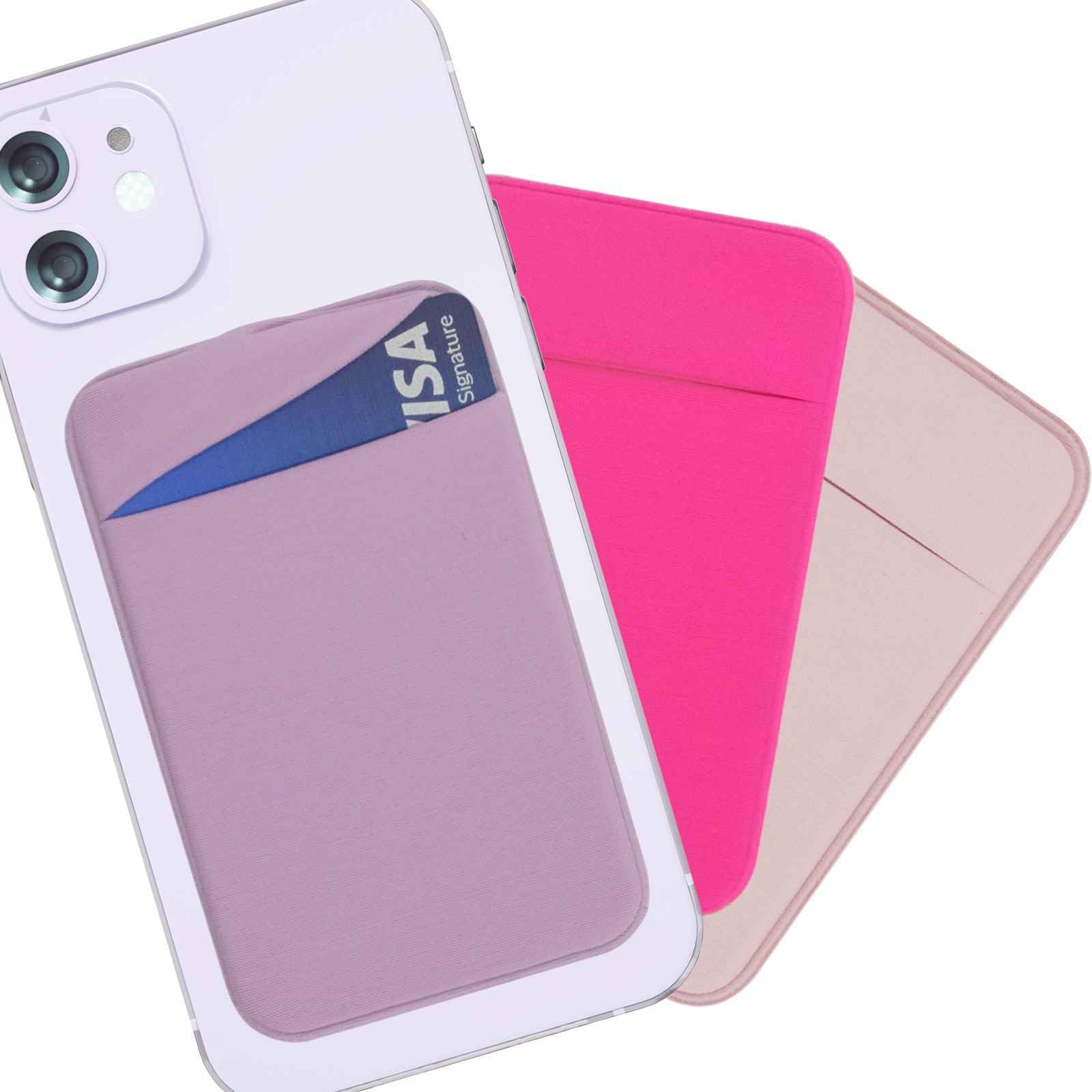Sticky Card Holder For Phone Case Two Pockets Adhesive Cell Phone