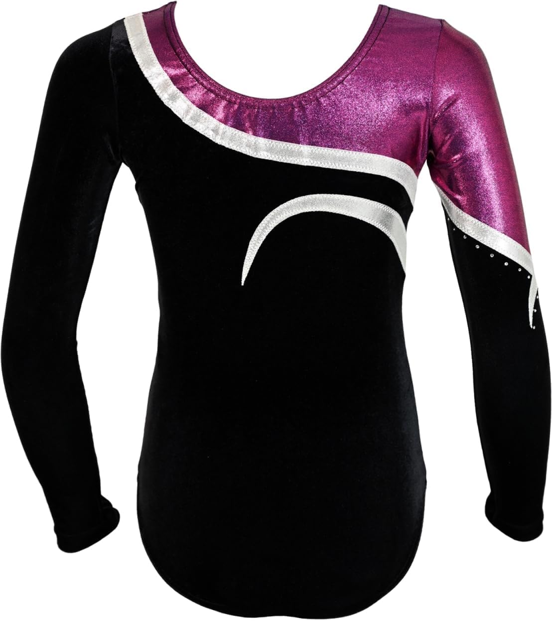 Turnanzug Albina – Mädchen Langarm Gymnastikanzug | Gymnastik-Trikot/Turnbody aus Samt für Turnen & Gymnastik mit Rundhalsausschnitt – Made in Germany