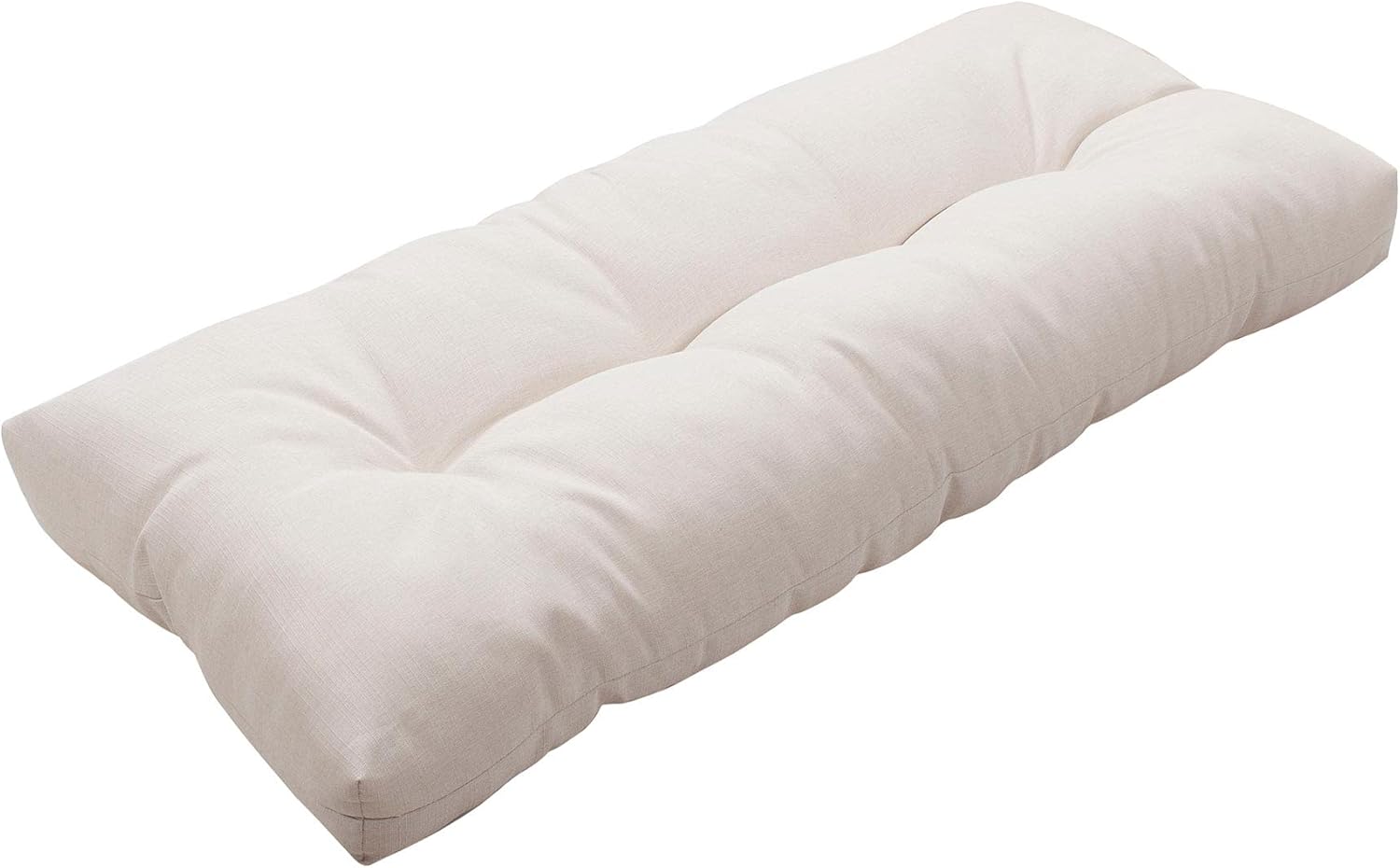 Magpie Fabrics Indoor Outdoor Bench Cushion 45x18, Non-Slip Tufted Long Seat Pads, Patio Loveseat Cushion for Window, Garden, Swing, Settee - Cream Beige