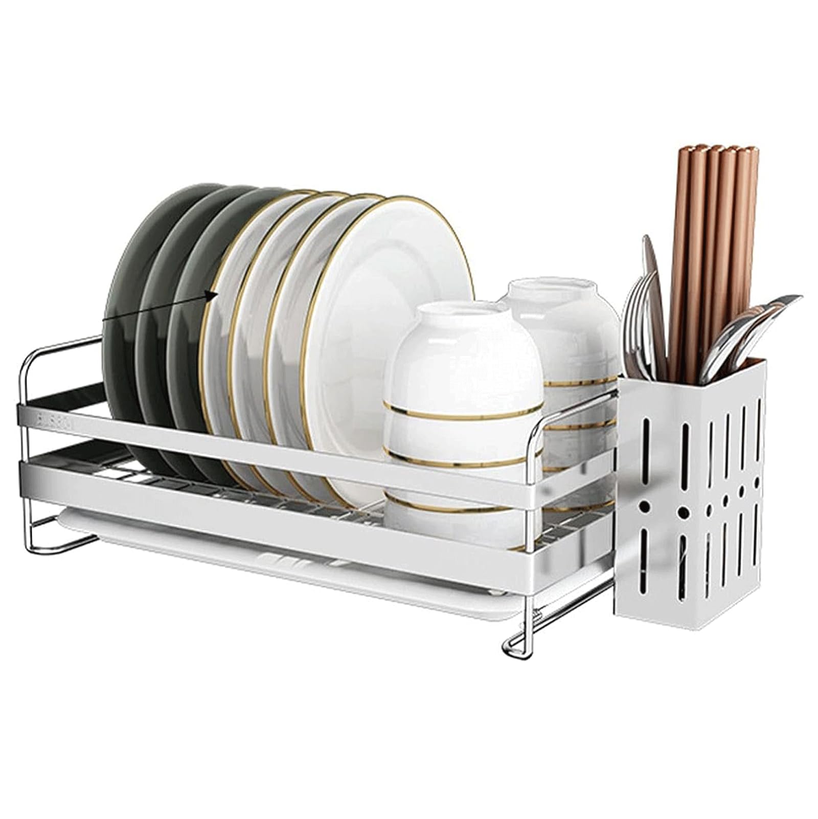 Dish Drainer Stainless Steel Kitchen Sink Caddy Unique Dish Drying Rack Effortless Dish Racks with Detachable Tray for
