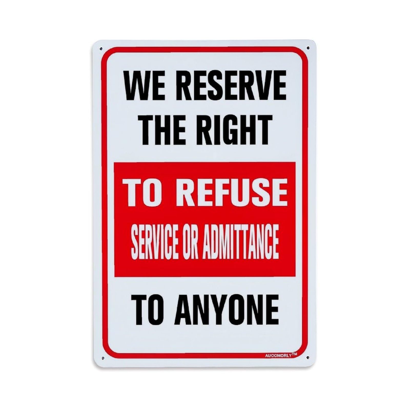 Nestemfo Vintage We Reserve The Right Tin Sign Metal Sign, Living Room,Bar, Home, Bedroom Wall Decor,Retro Metal Poster 8X12 Inches
