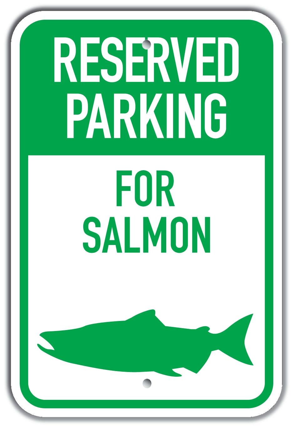 Panneau de Parking Saumon pour Déco de Cabane de Pêche et Garage - 2