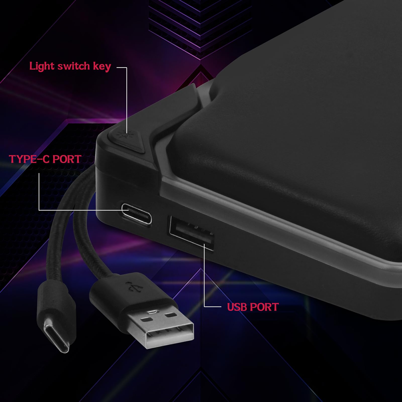 Tappetino da polso per mouse con imbottitura in memory foam, con luce LED, comodo al tatto