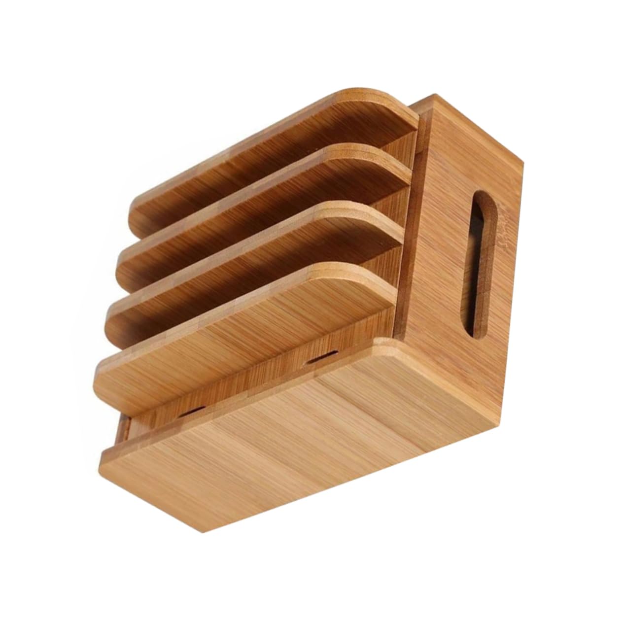 GALPADA Stazione Ricarica in Legno con Organizer USB per Cellulari e Tablet Supporto Scrivania Multi Scomparto per Dispositivi Elettronici Base Salvaspazio per e Caricabatterie Cellulari