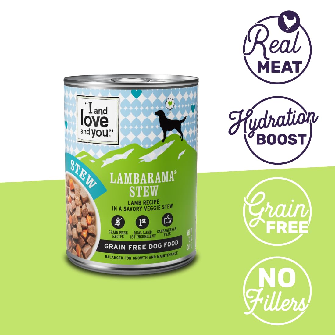 Hogdseirrs Yo y el Amor y Usted Carne Booyah estofado Comida para Cachorros en conserva Comida para Perros