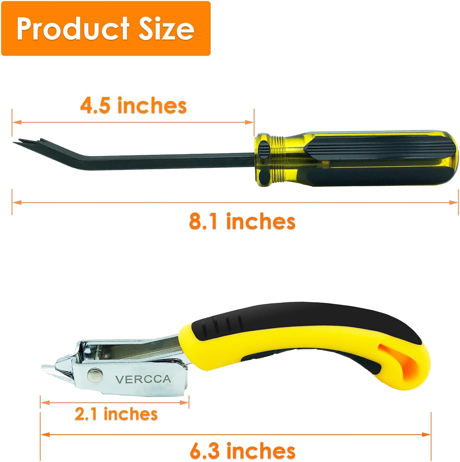 Staple Remover Tool, Heavy Duty Upholstery Tool Staple Puller with Double Pronged Head Nail Remover for Furniture Wood Floor Carton Carpet 2pcs