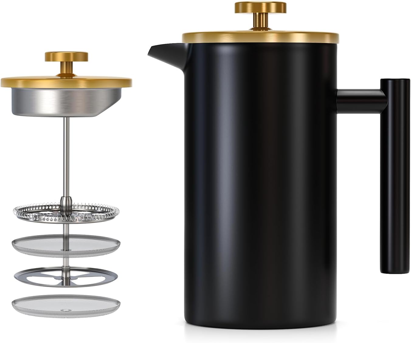 Enfmay Cafetière 350ml Stainless Steel French Press Coffee Maker, 13