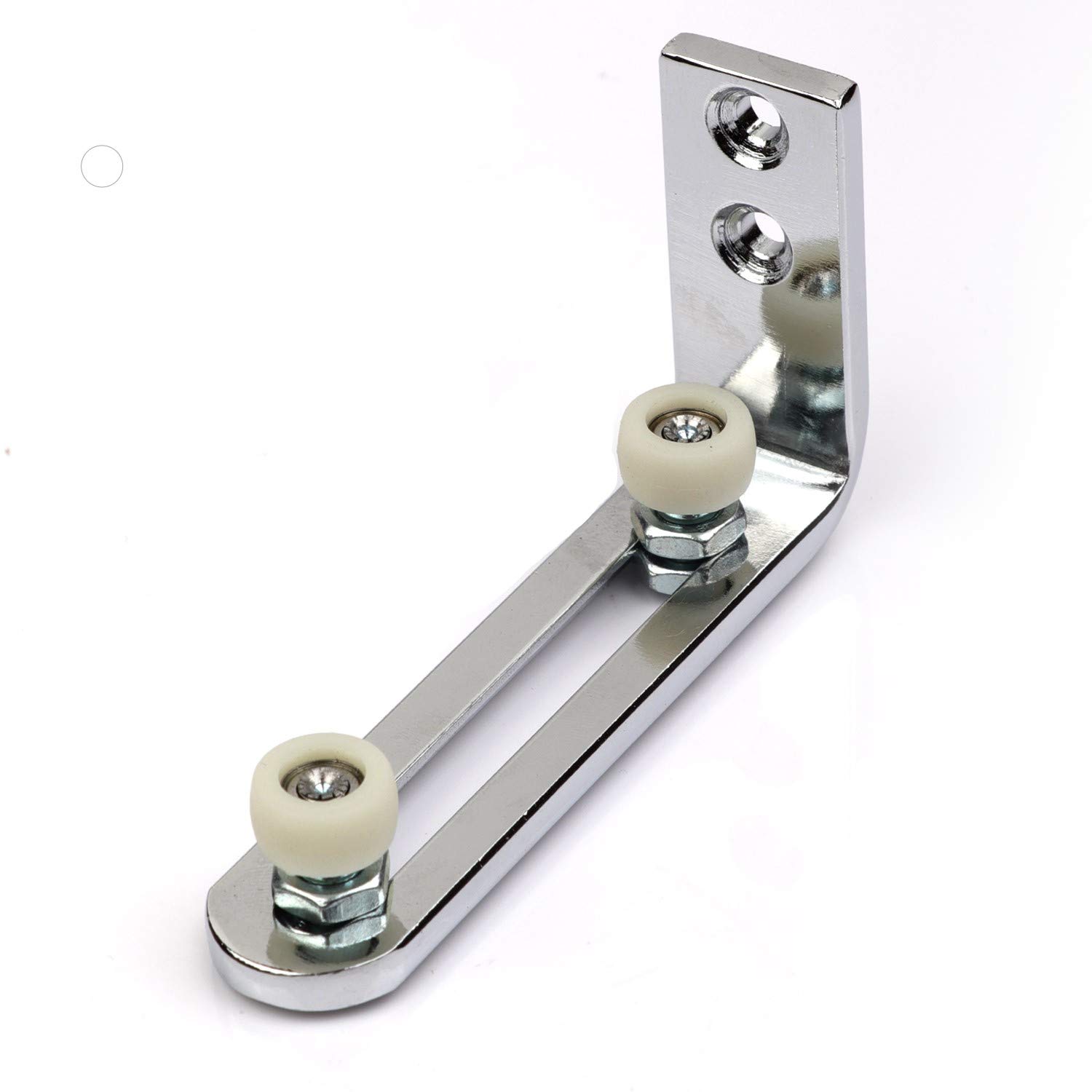 Barn Door Floor Guides, Small Silver 2020 Edition, Bottom Flooring Frame Support with Smooth, Quiet Bearings, Adjustable Roller Sliding Stay, Heavy Duty Steel