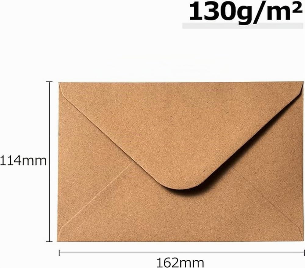 Noa Home Deco sobres (100 piezas) de papel Kraft antiguo/sin ventana - C6-162 x 114 mm, envolventes, la cierro, NHD06