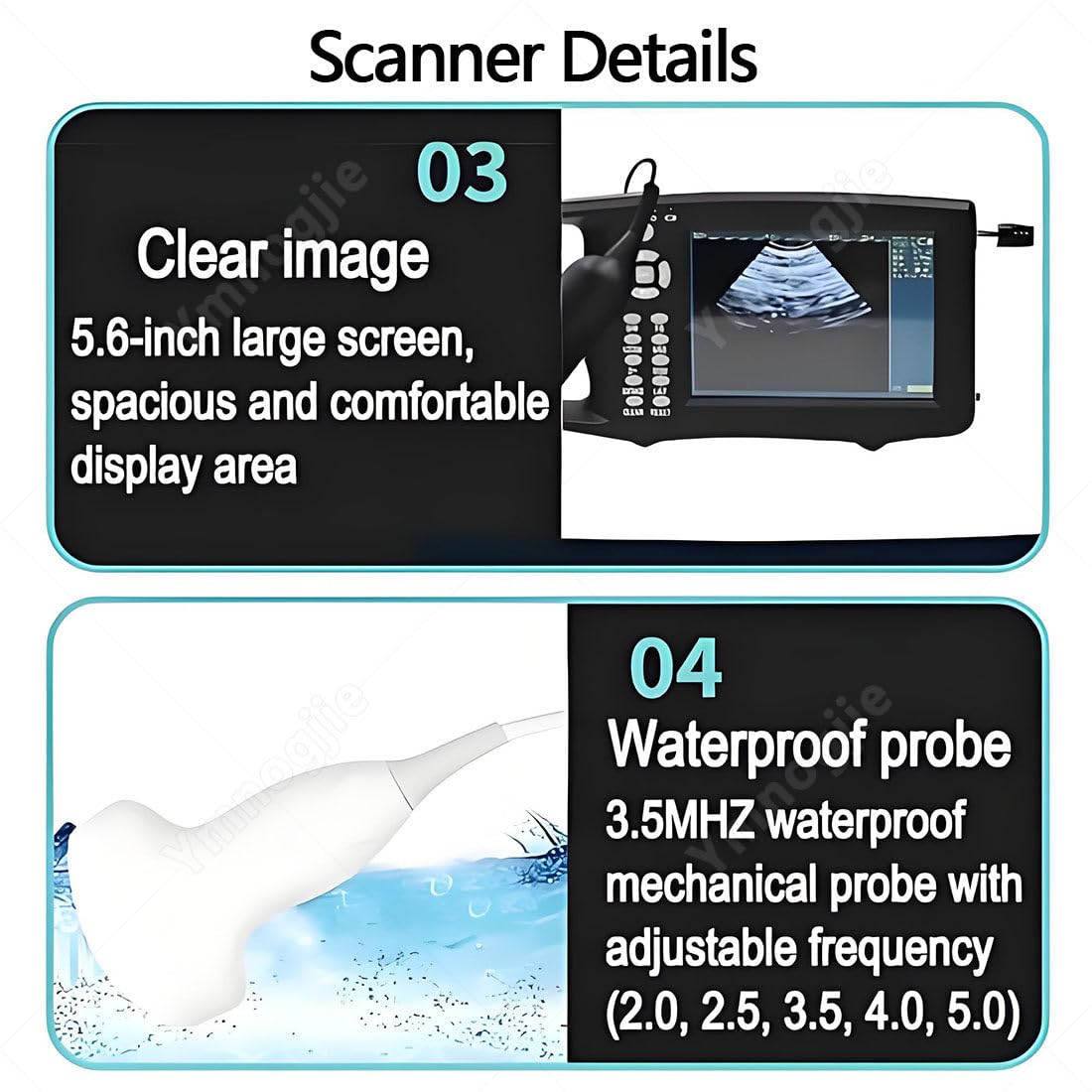 Scanner Veterinario Portatile con Touchscreen da 5,6" B