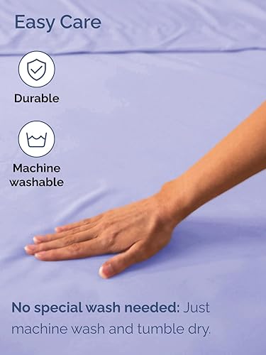 Miniatura 5 de CGK Unlimited Sábanas Bajeras 21 pulgadas, Microfibra, Lavanda, gemelo
