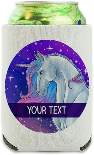Personalizado personalizado majestuoso unicornio 1 línea lata enfriador - manga bebida Hugger plegable aislante titular