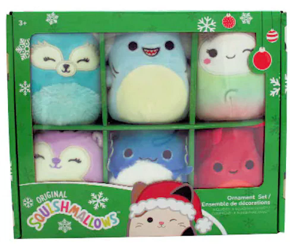 Squishmallows5" Ornament Set 6 Piece Cella, Lorono, Yara, Sydnee, Dabney and Sharon