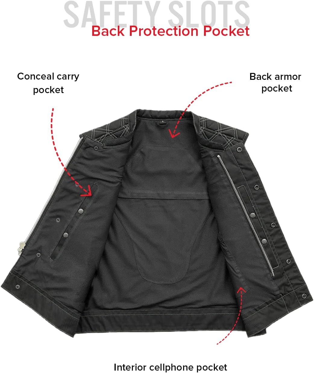 First Mfg Co - Downside - Men's Motorcycle Biker Riding Leather Vest