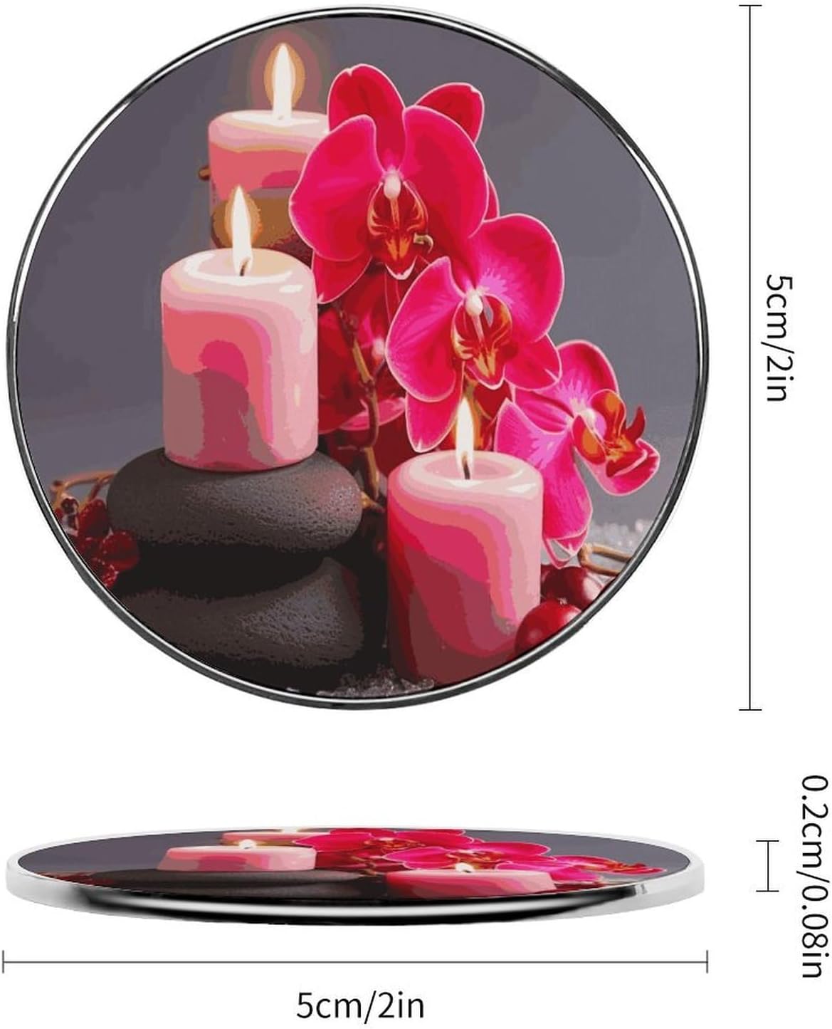 Pink Orchid Stone Red Candles Fridge Magnets Colorful Refrigerator Magnet with Cute Decorative Designs Strong Fridge Magnetic Stickers for Kitchen Office Locker Decoration image 2