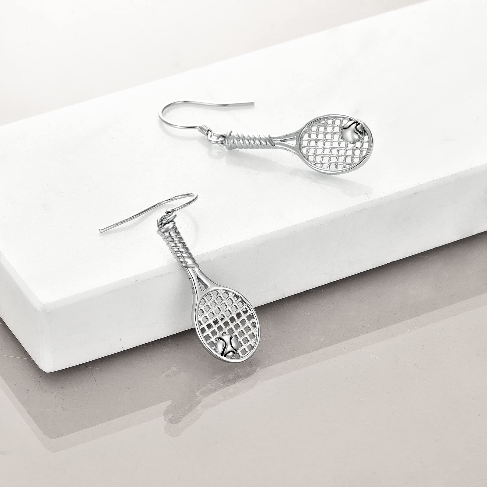 YFN Orecchini Tennis Argento Sterling Orecchini Racchetta Tennis Gioielli Regalo per Donna Uomo Bambina Ragazza