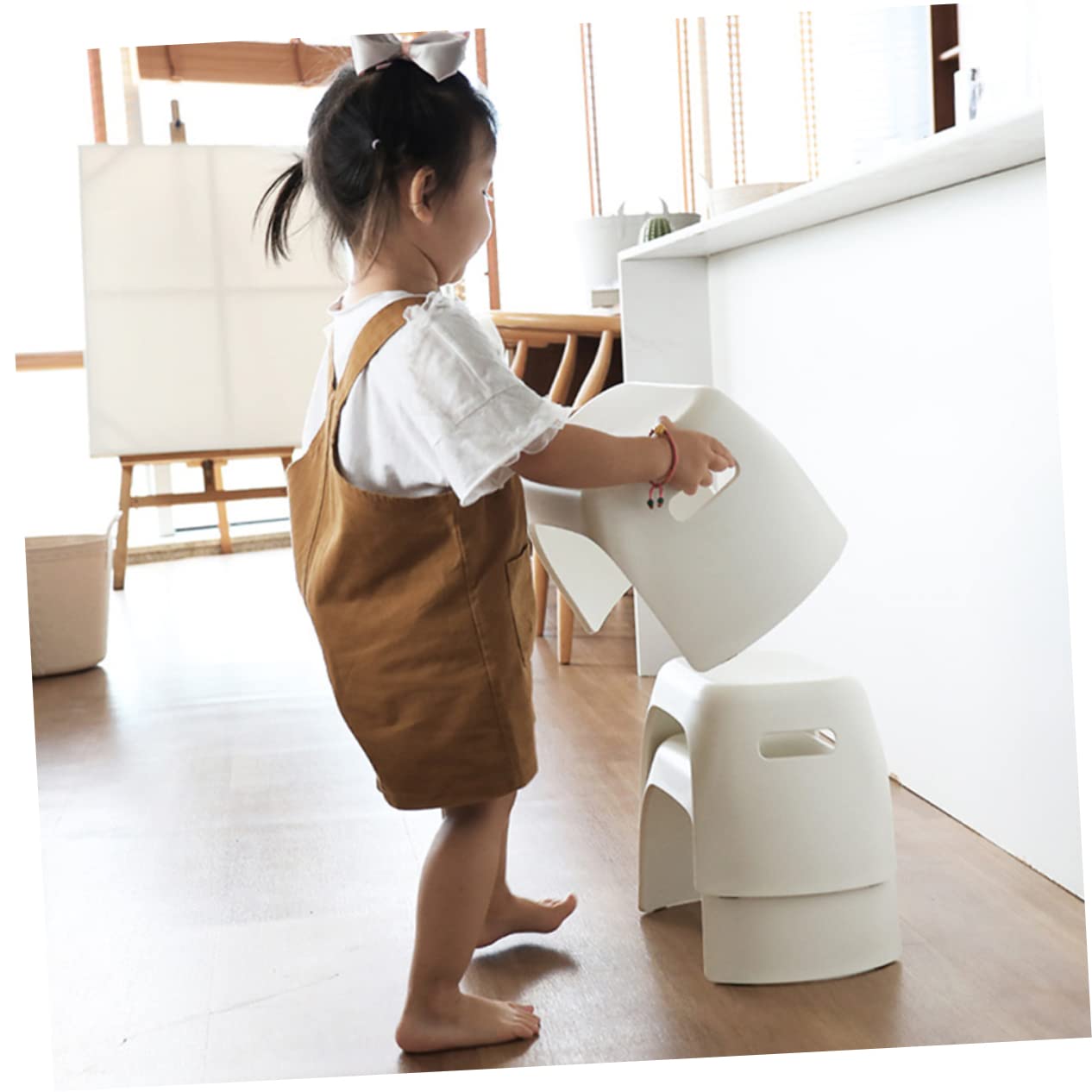 Cabilock Taburete De Plástico Antideslizante Nórdico Simple para Baño Hogar Cómodo