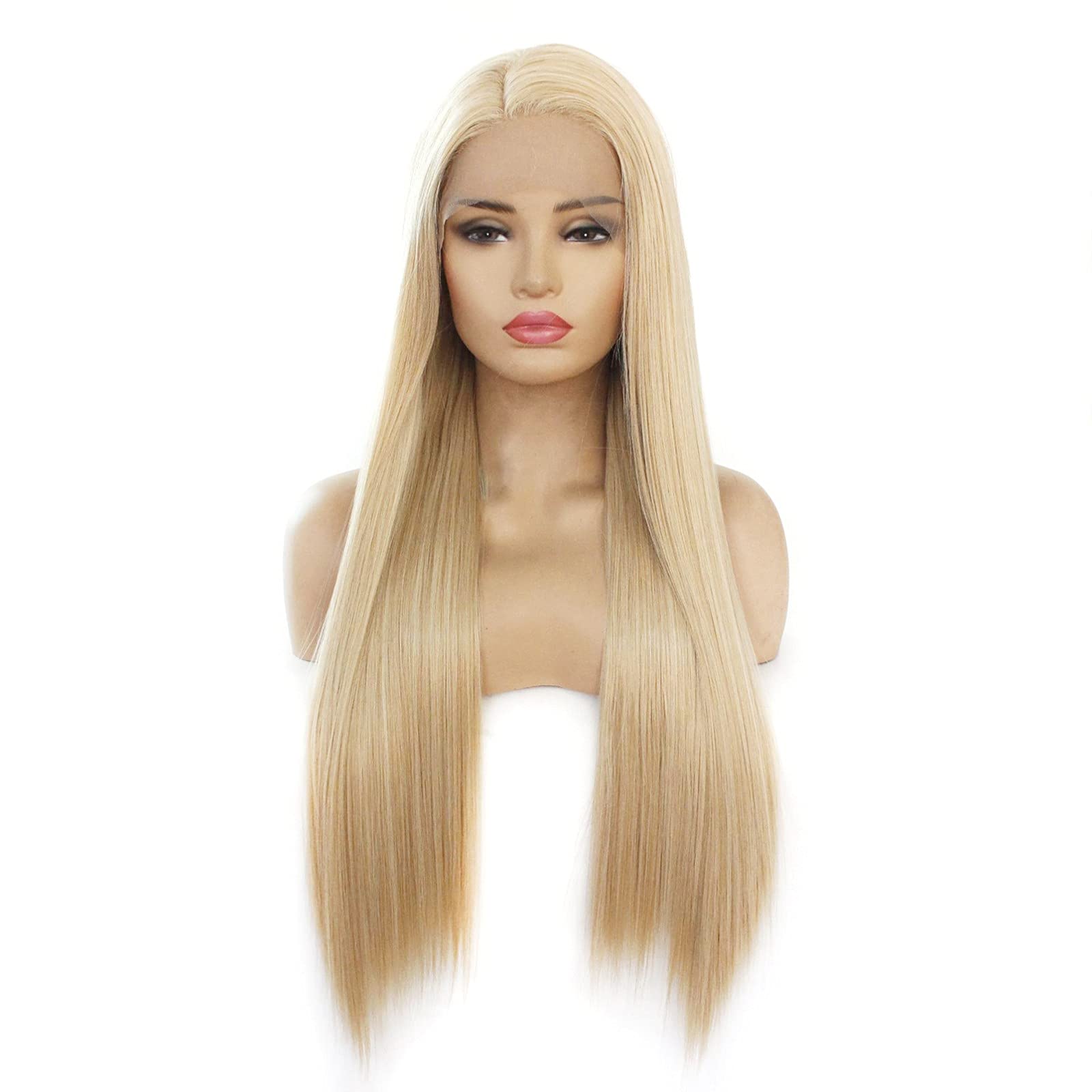 CAISHA Peluca De Pelo Largo Liso Cosplay Resistente Al Calor Rojo Oscuro FZ503a