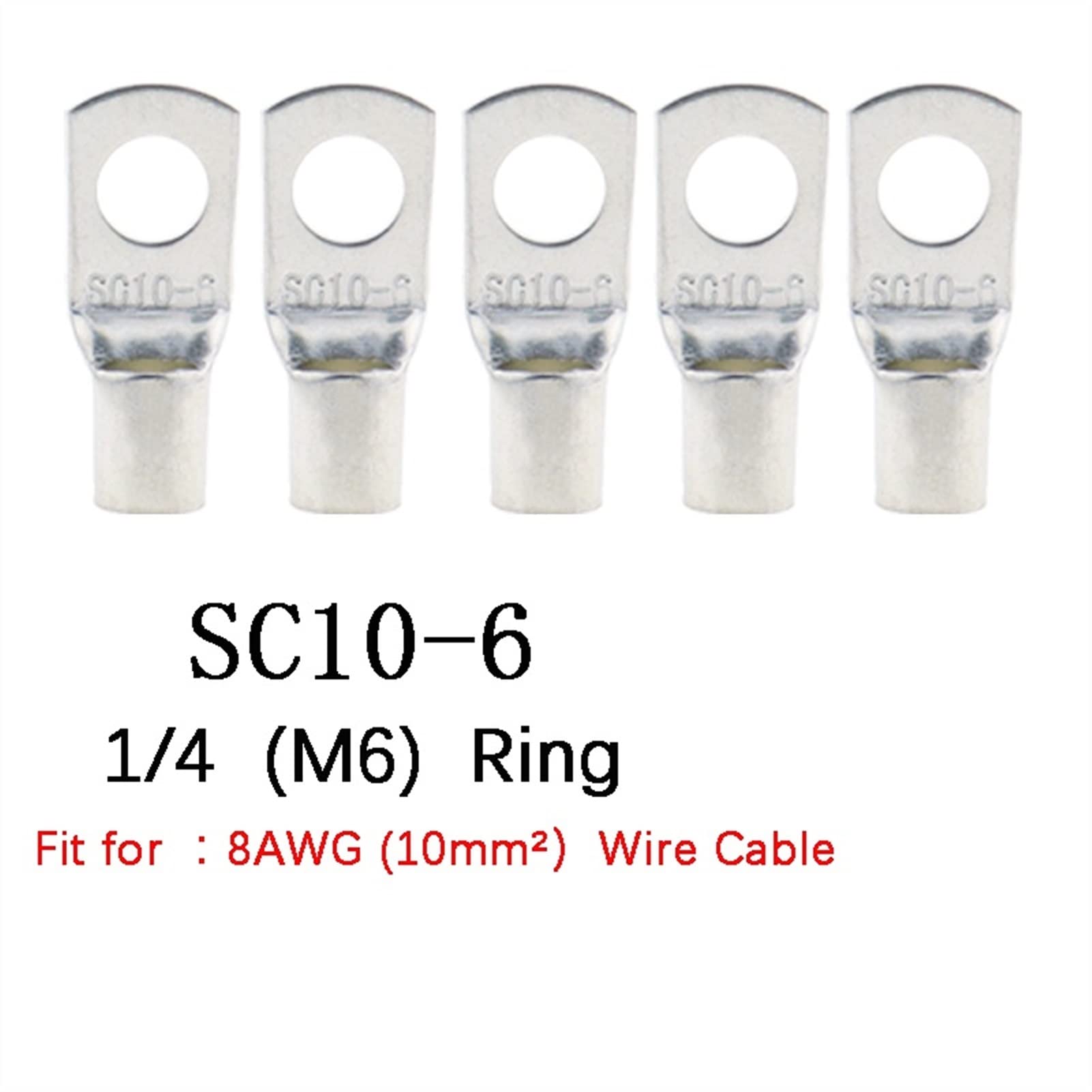 Ringkabelschuhe 100/50/25/10 STÜCKE 4-25 mm Sortiment verzinnte Kupferösen Ring-Crimpklemmen Batteriedraht-Schweißkabelverbinder-Kit(Sc25-6,100PCS)