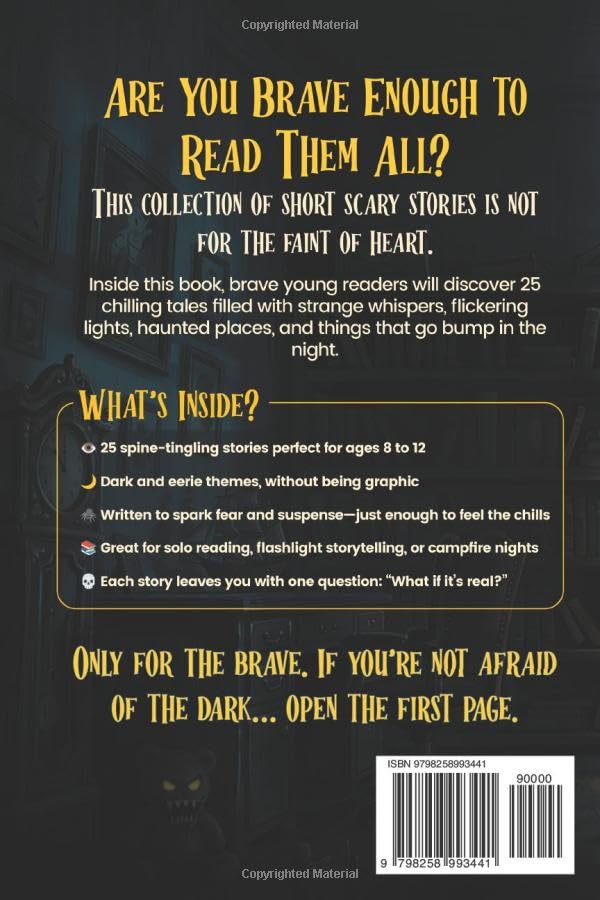 Image of Short Scary Stories for Kids: 25 Terrifying Tales for Brave Young Readers Ages 8-12 - Spine‑Tingling, Suspenseful & Perfect for Nighttime Reading