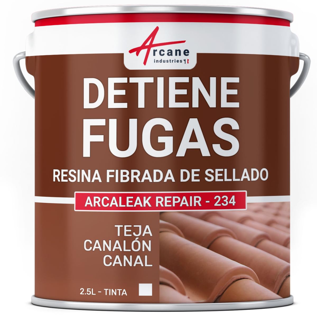 Pintura Fibrada de Sellado Impermeable Tejado 2,5 L Blanco