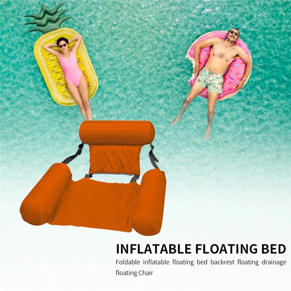 Hamac d'eau Gonflable pour Piscine, Matelas à air, Chaise Longue de Plage d'été, Dossier Flottant, Lits de Couchage