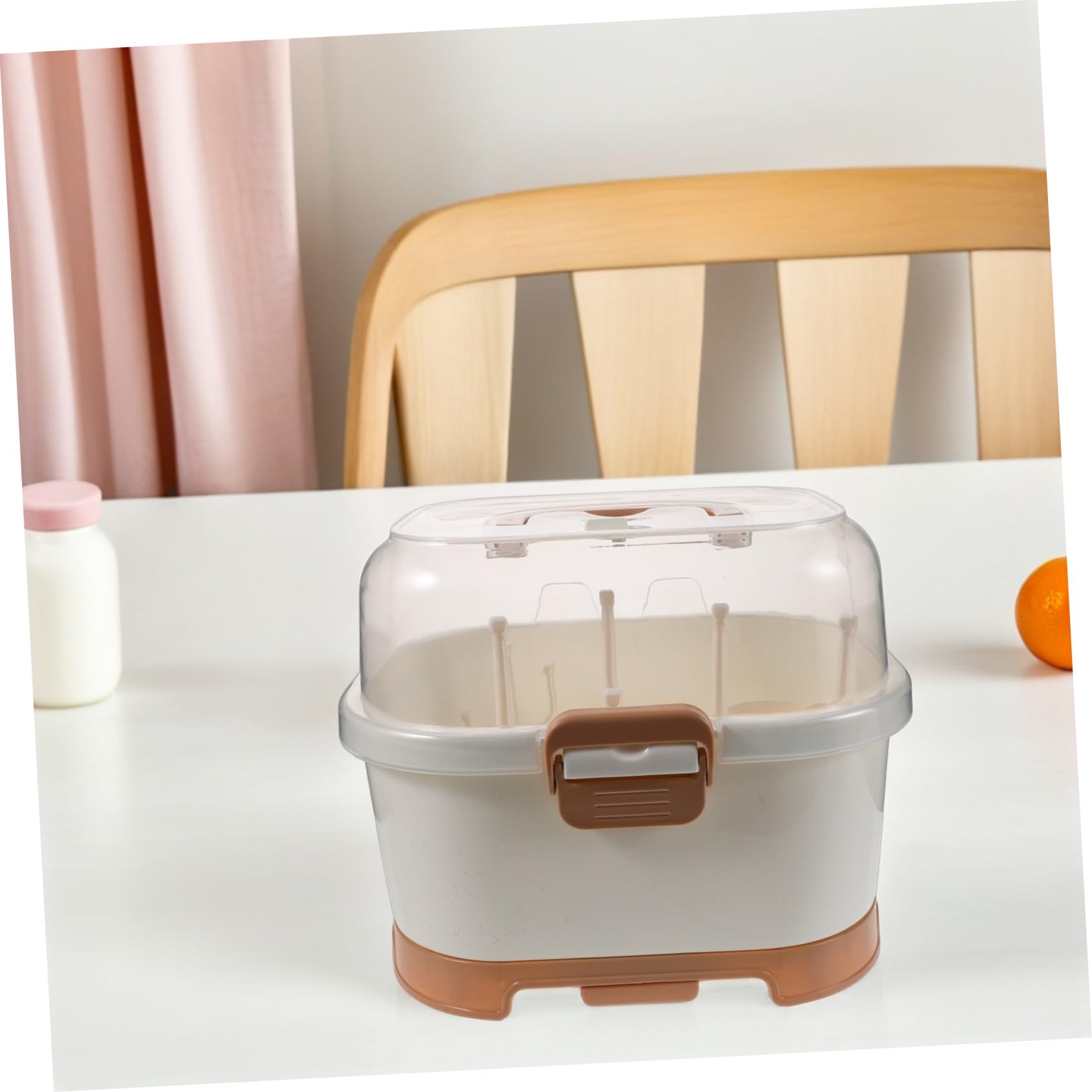Boîte de Rangement pour Biberons Organisateur Alimentation avec Couvercle Égouttoir pour Séchage Rapide Support de Vaisselle Compact pour Cuisine et Voyage