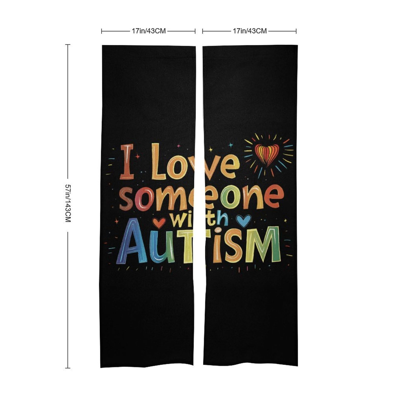 I Love Someone with Autism Noren Doorway Split Shower Curtain Long Type Window Treatment for Privacy Partition Divider